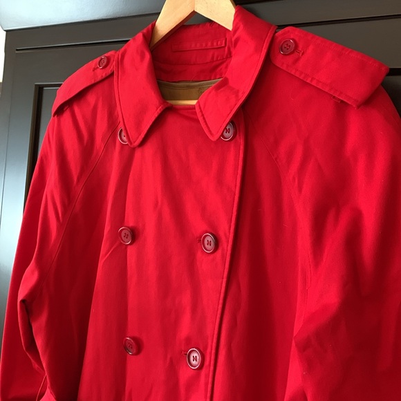 Burberrys Original Vintage Trench Coat Red SIZE 10 tall extra-long - Picture 2 of 13